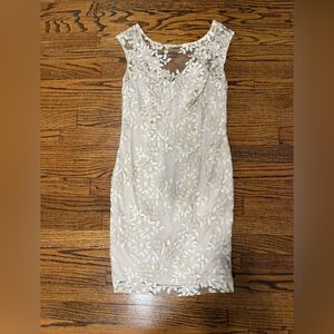 Ralph Lauren Cream-colored Lace Floral Dress, size 6 petite